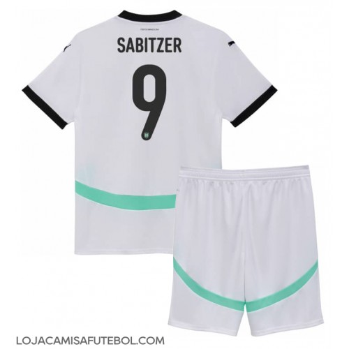 Camisa de Futebol Áustria Marcel Sabitzer #9 Equipamento Secundário Infantil Europeu 2024 Manga Curta (+ Calças curtas)